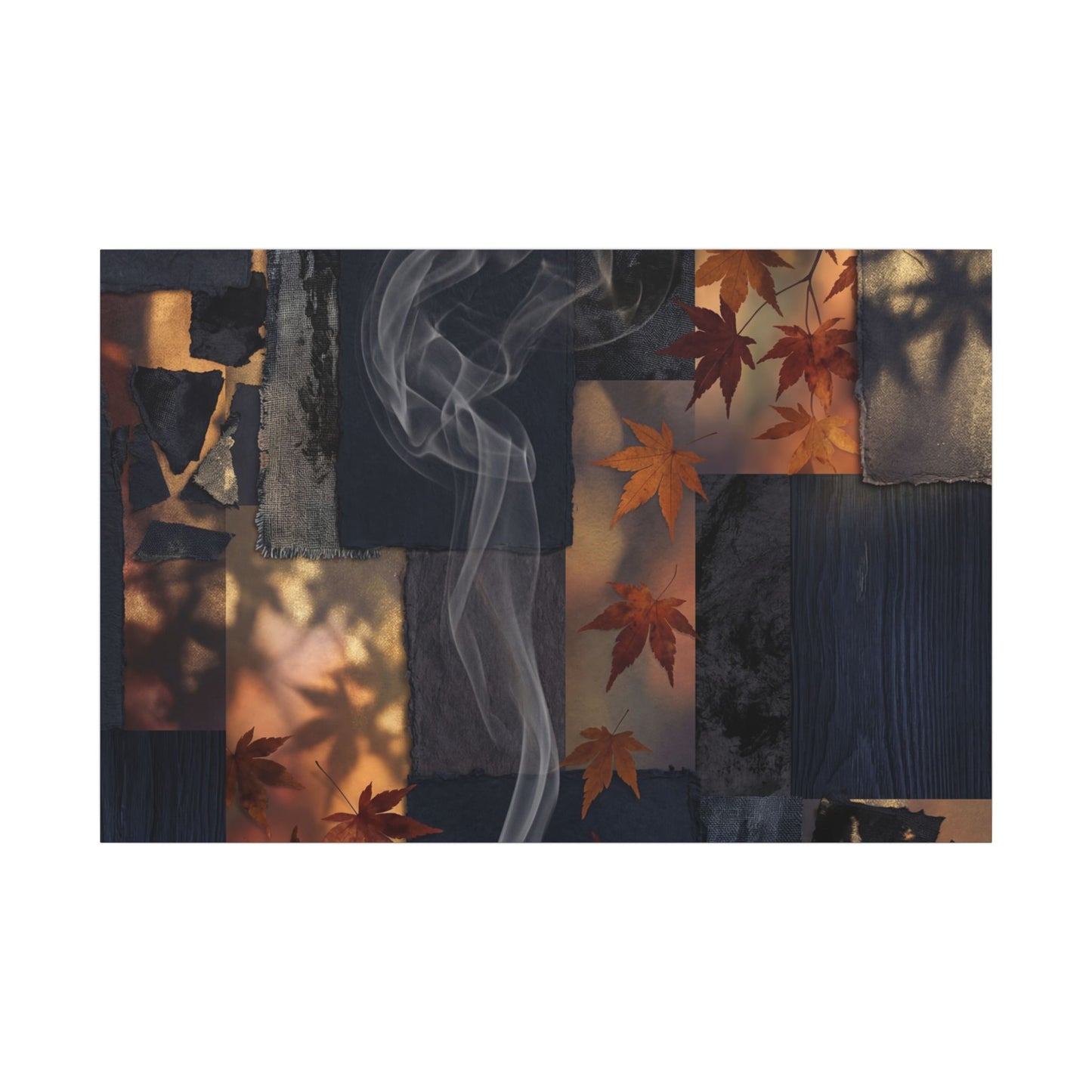 Autumn Incense Smoke Dark Texture Canvas Art | Sophisticated Decor Art Print
