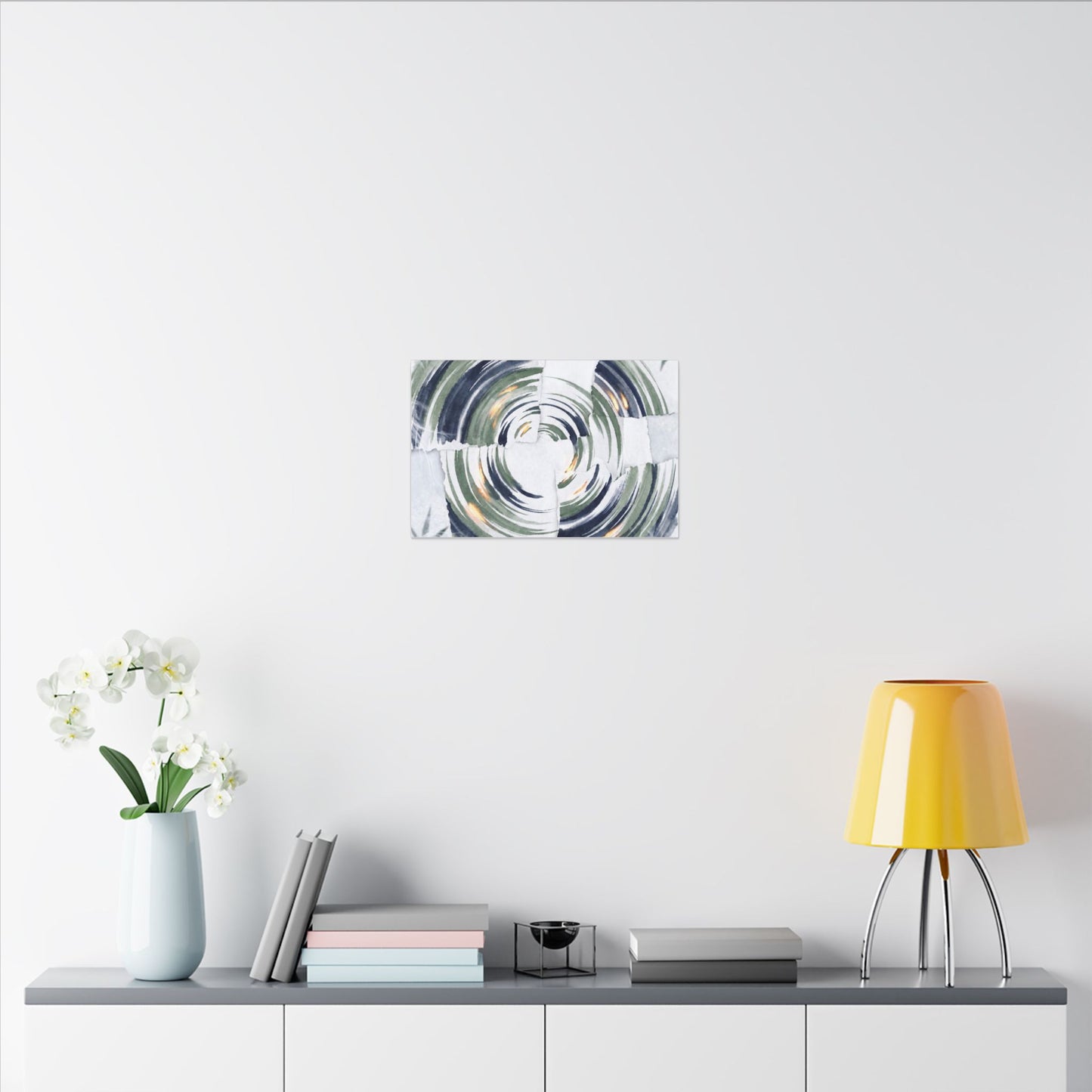 Winter Water Ripple Sumi E Canvas Art | Peaceful Decor