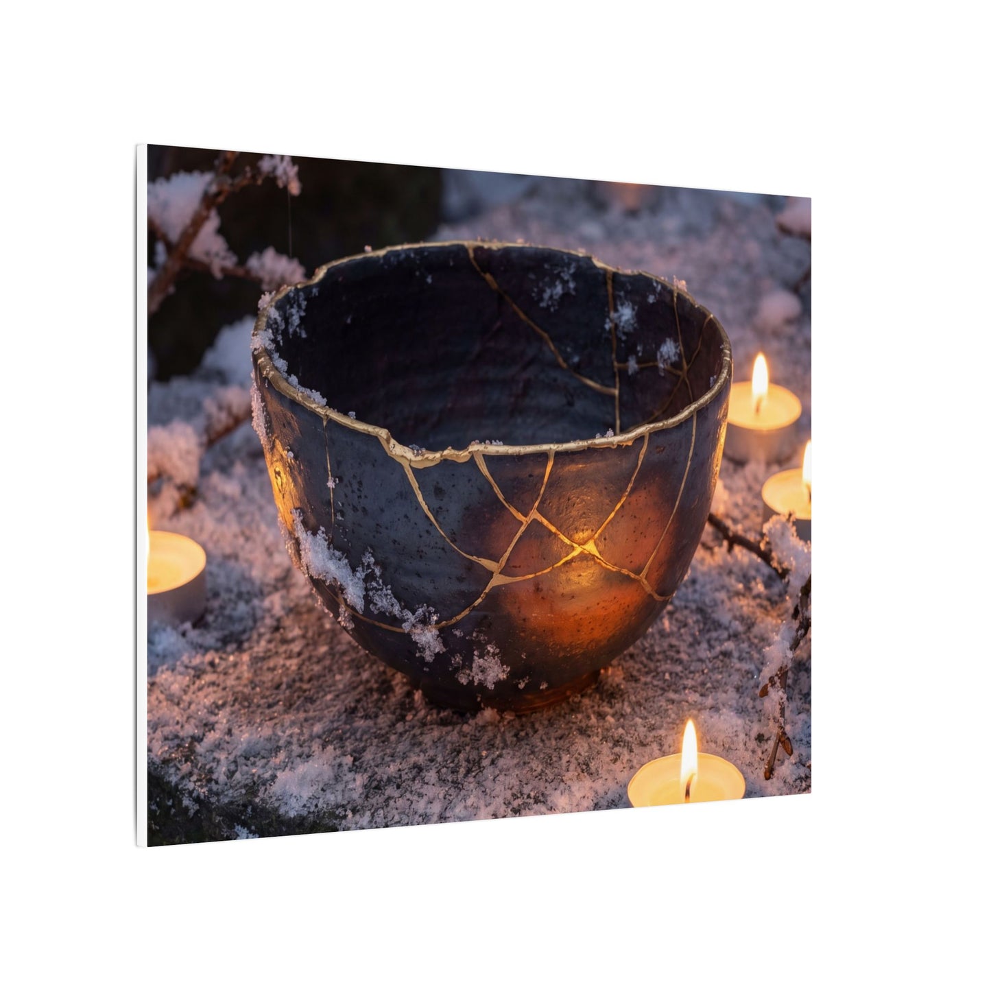 Ceramic Bowl Gold Repair Canvas Art | Beautiful Kintsugi Art