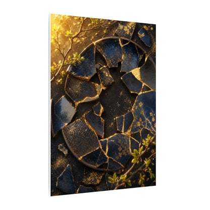 Golden Hour Broken Pottery Canvas Art - Kintsugi Ma