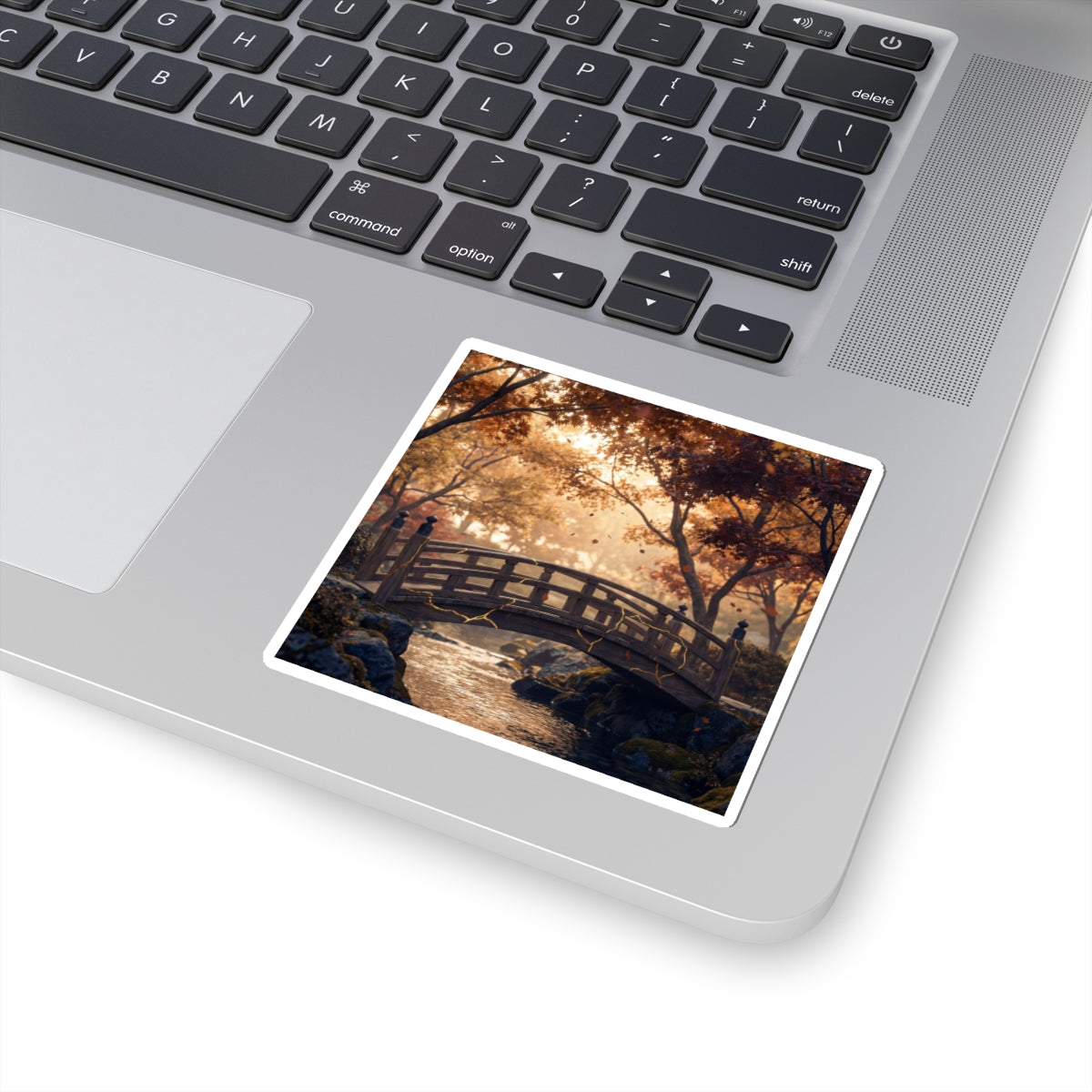 Seijaku Wooden Bridge Sticker - Kintsugi Gold Vein Art Print