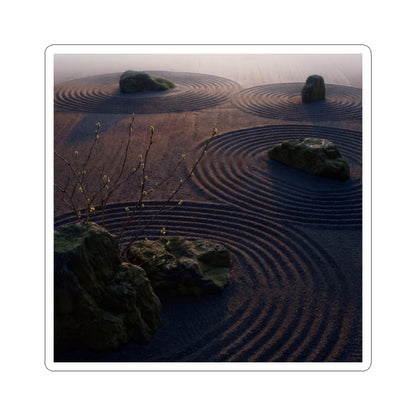 Spring Rock Garden Shadow Zen Sticker | Bold Decor Art Print
