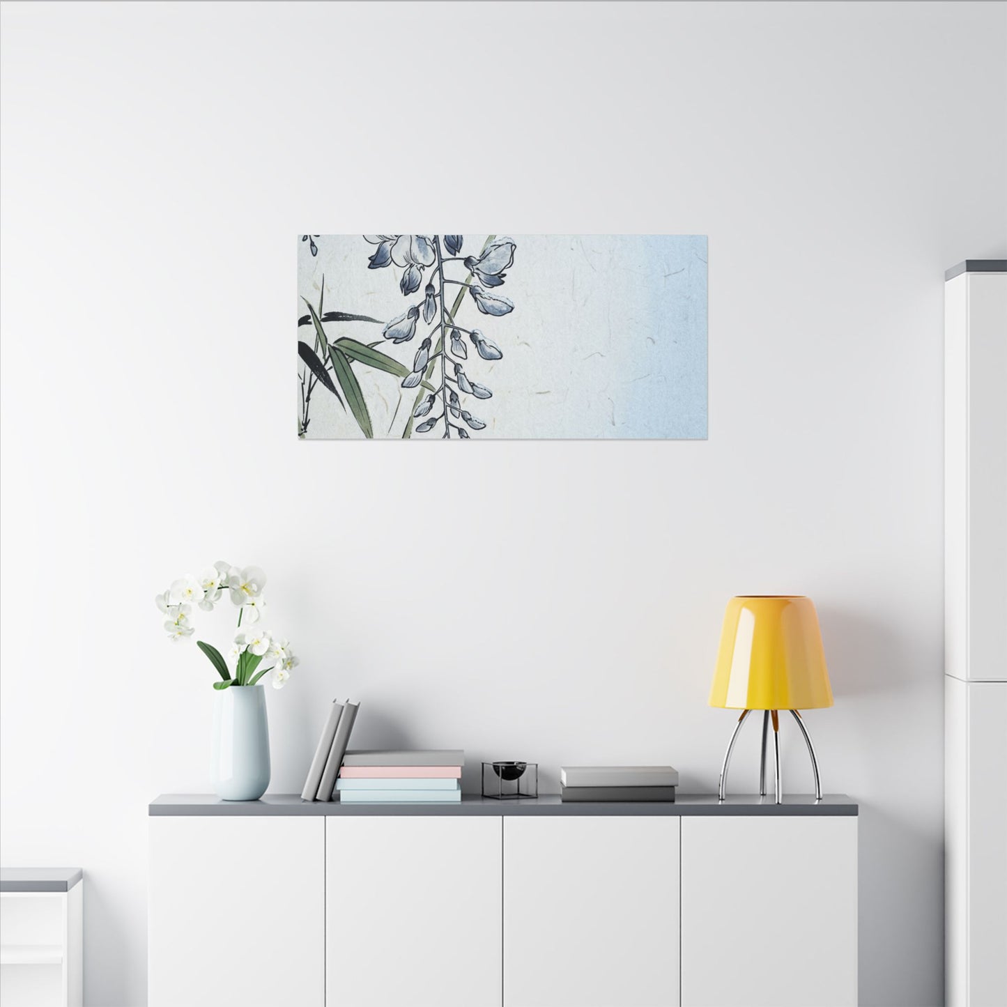 Zen Wisteria in Moonlight | Ukiyo E Inspired Canvas Art