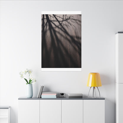 Dark Japandi Shadow Play in Dawn | Moody Minimal Canvas Art