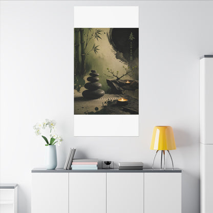 River Stones Spring Canvas Art | Zen Contemplative Design
