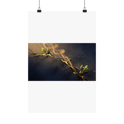 Ma Incense Smoke Wall Art Print - Kintsugi Gold Vein Art Print