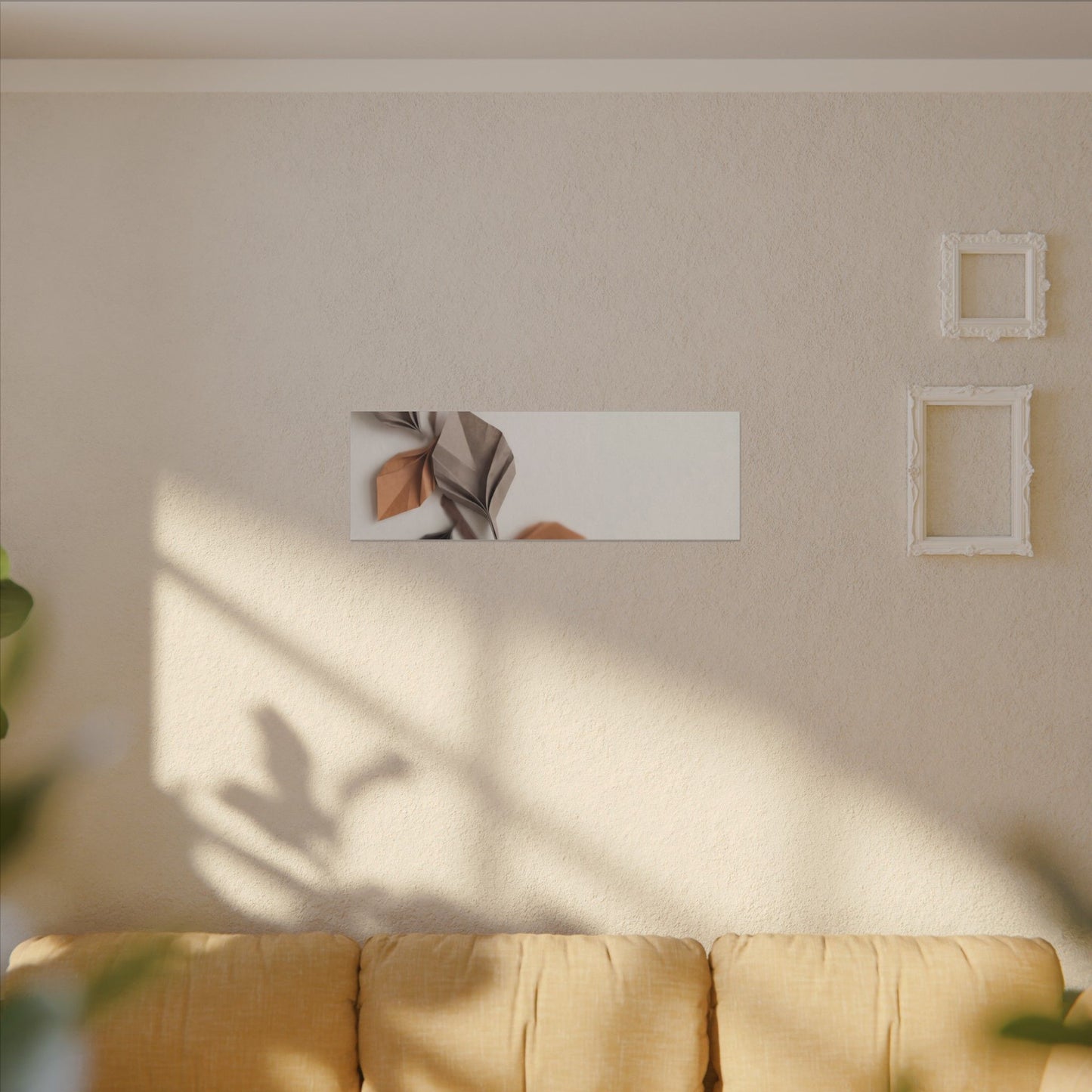 Paper Fold Autumn Canvas Art | Japandi Earthy Design