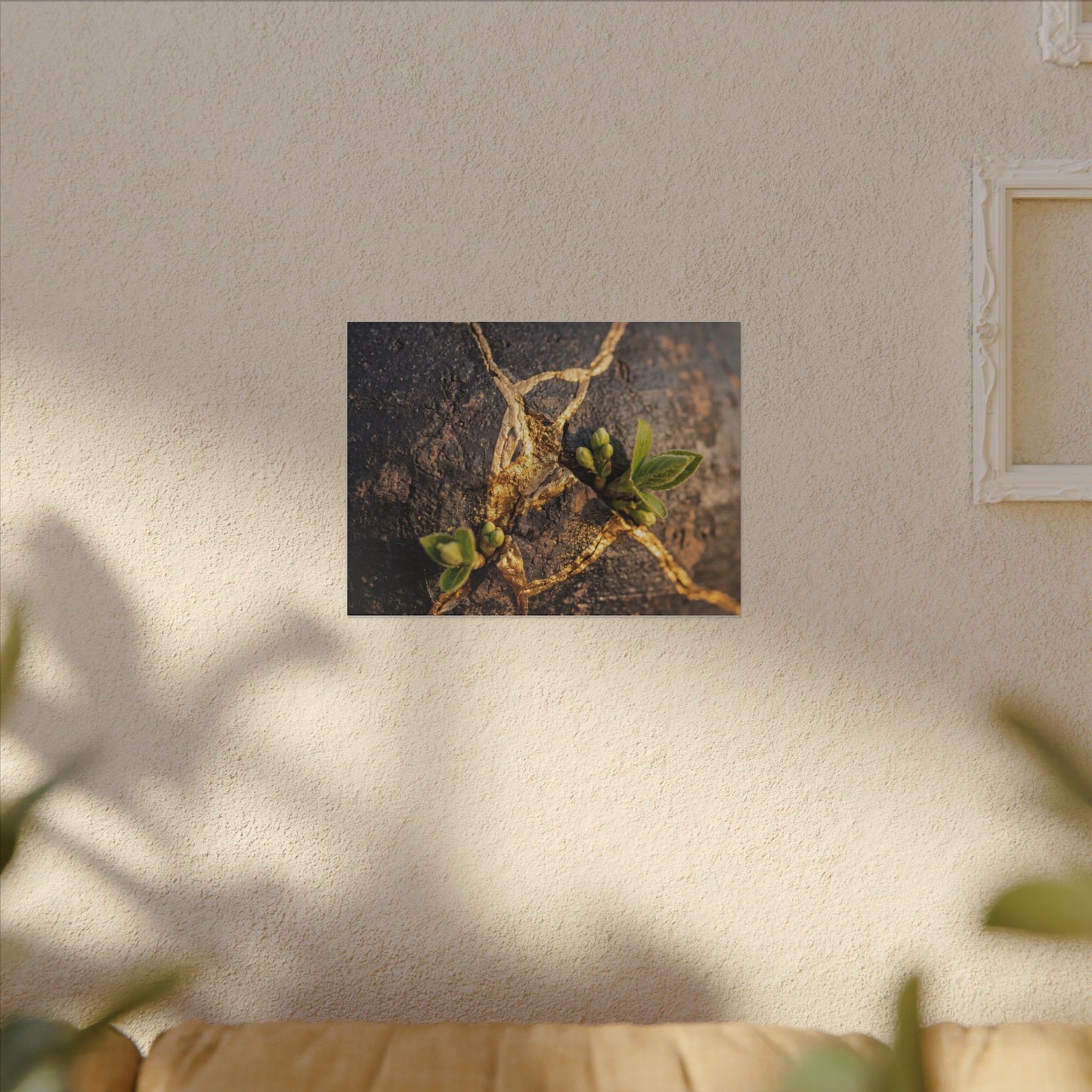 Rust Patina Gold Repair Canvas Art | Resilient Kintsugi Art
