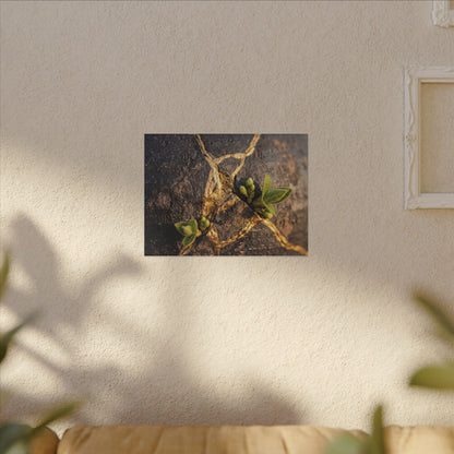 Rust Patina Gold Repair Canvas Art | Resilient Kintsugi Art