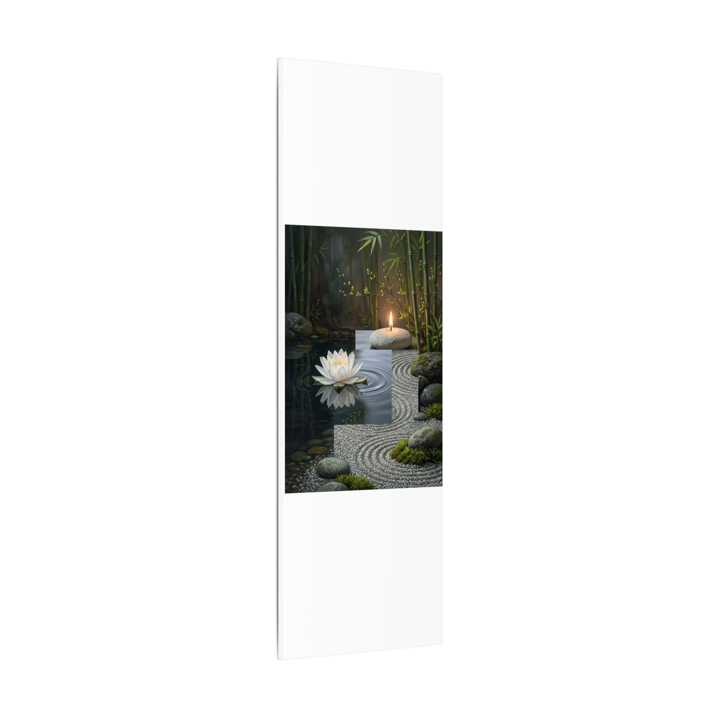 Candlelight Lotus Flower Canvas Art - Zen Kanso