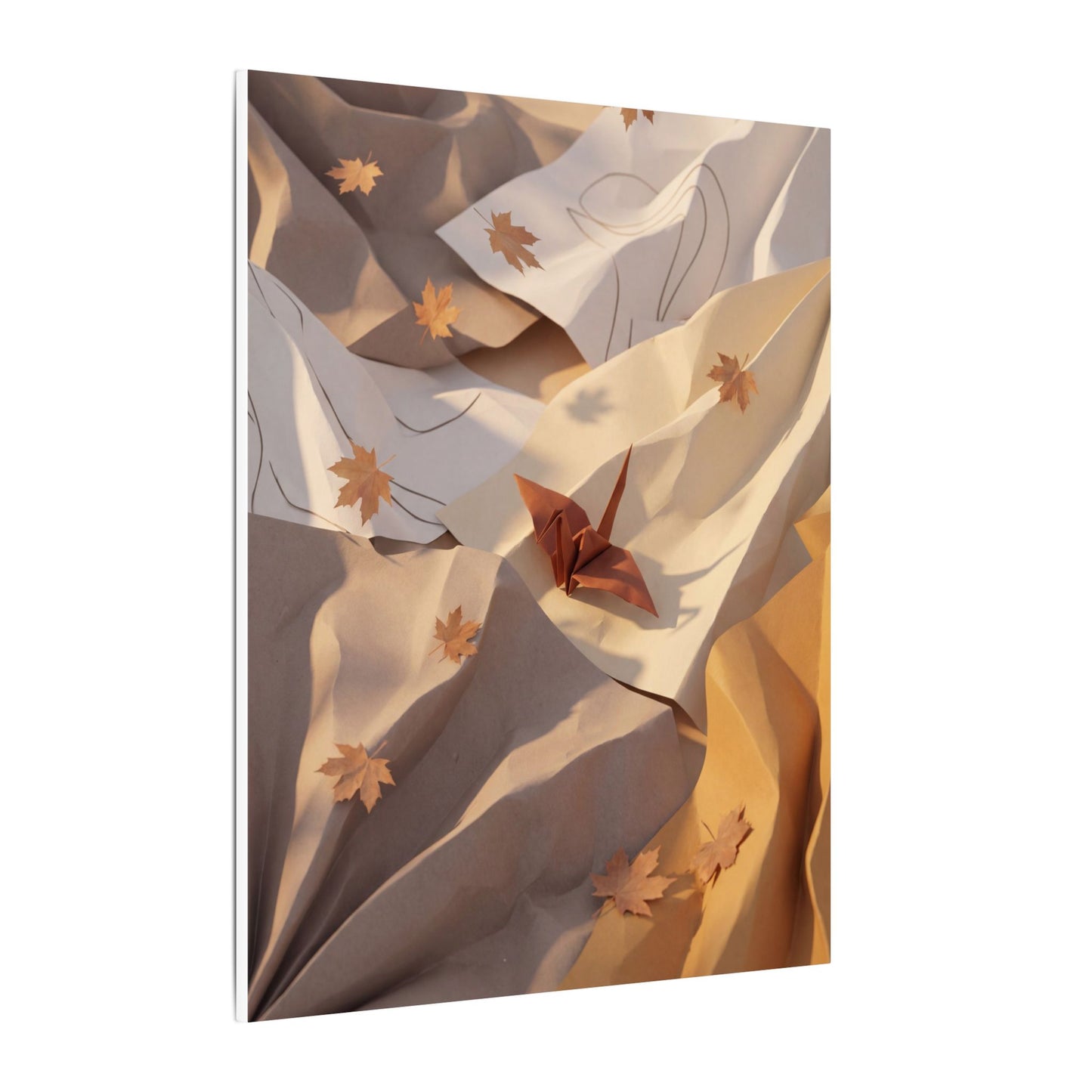 Autumn Paper Fold Minimal Line Canvas Art | Cozy Decor