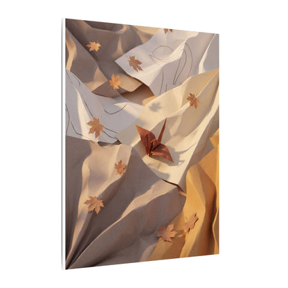 Autumn Paper Fold Minimal Line Canvas Art | Cozy Decor