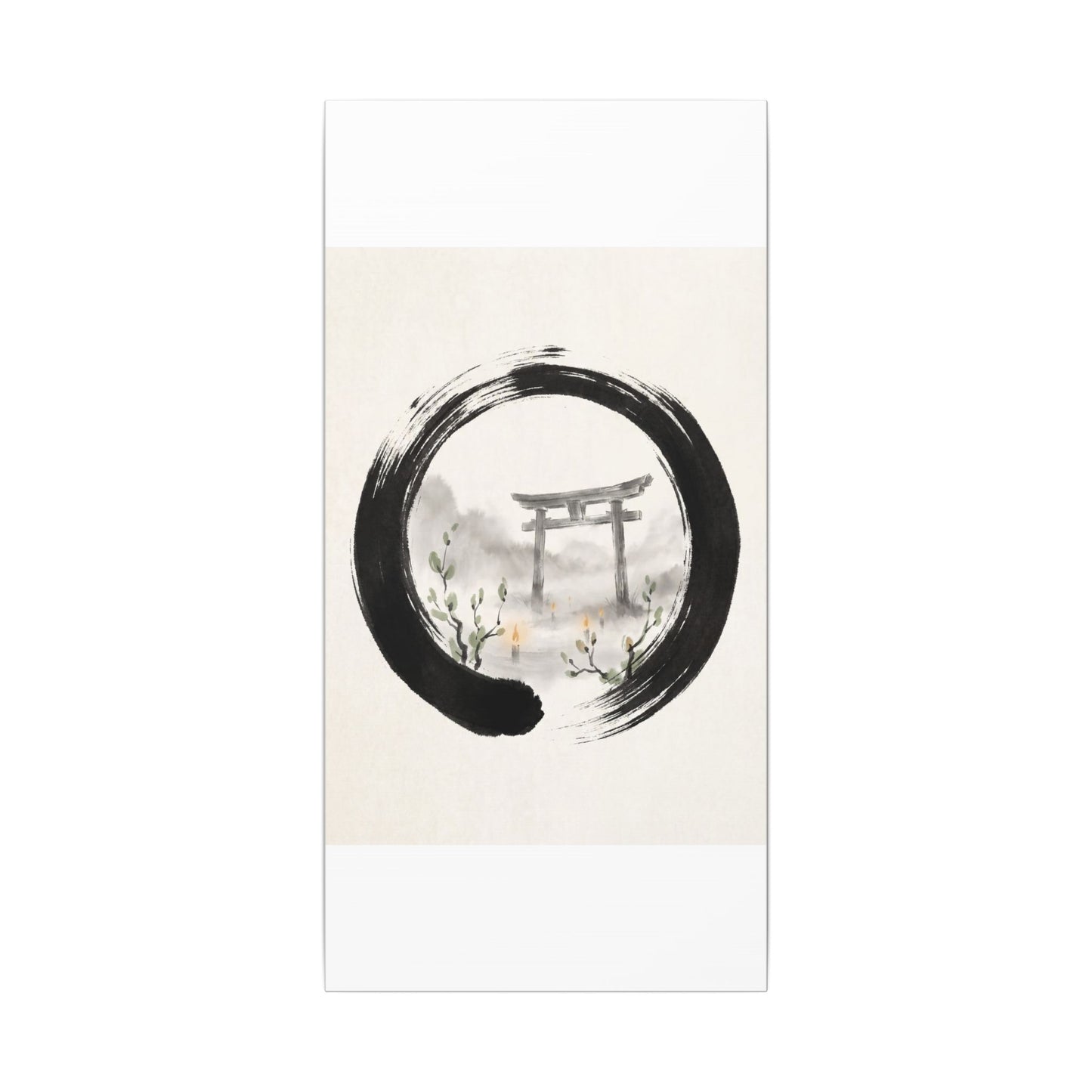 Spring Torii Gate Enso Canvas Art | Tranquil Decor
