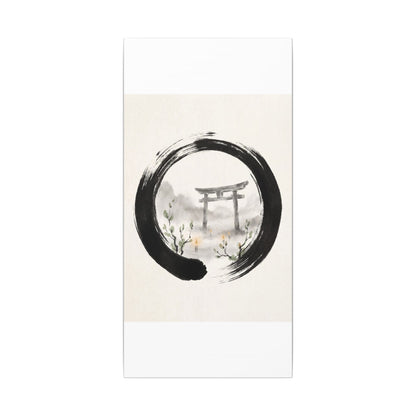 Spring Torii Gate Enso Canvas Art | Tranquil Decor