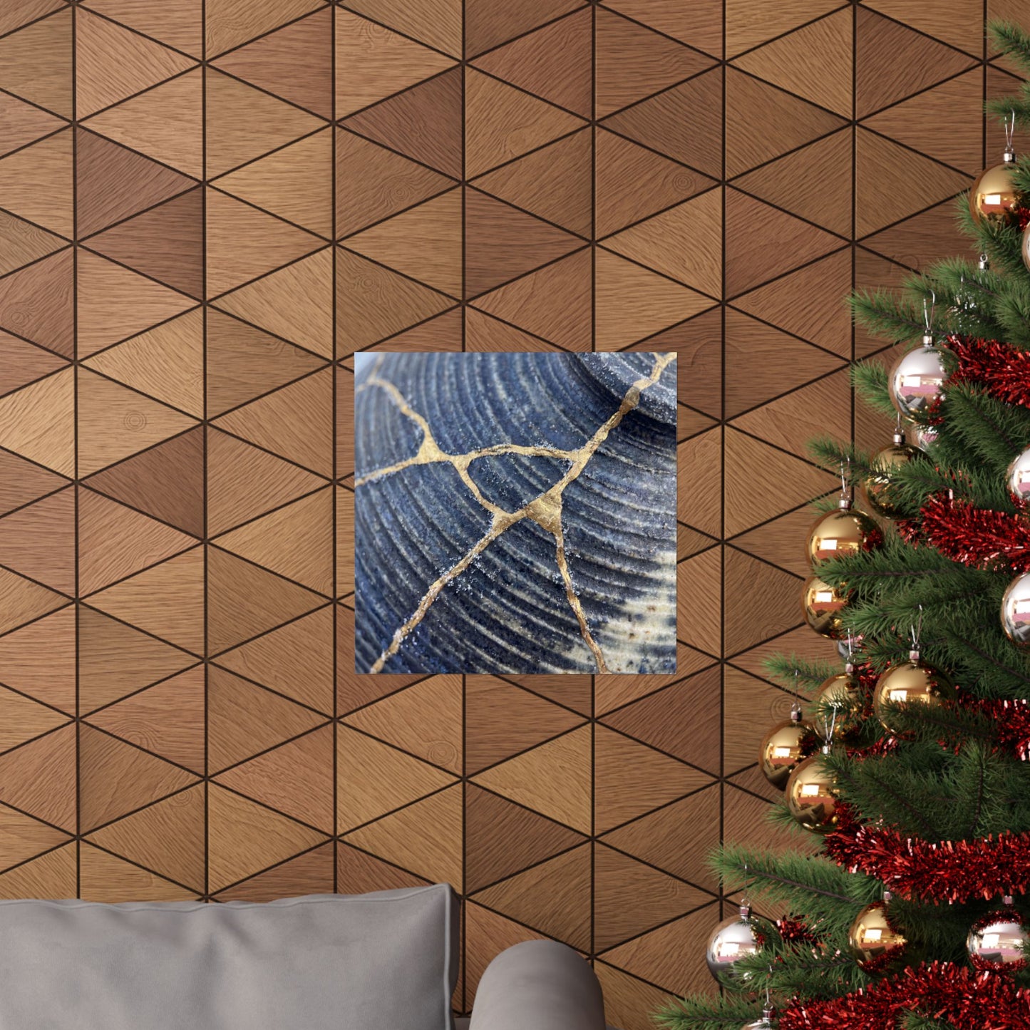 Shibui Water Ripple Wall Art Print - Kintsugi Gold Repair