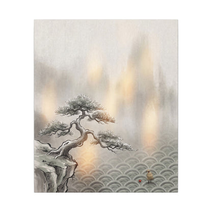 Pine Tree Canvas Art | Winter Japandi Japanese Pattern Art