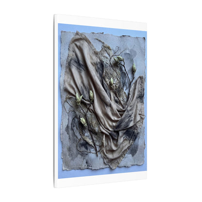 Japandi Silk Drape in Moonlight | Texture Canvas Art