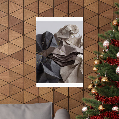 Paper Fold Texture Wall Art Print | Earthy Japandi Art
