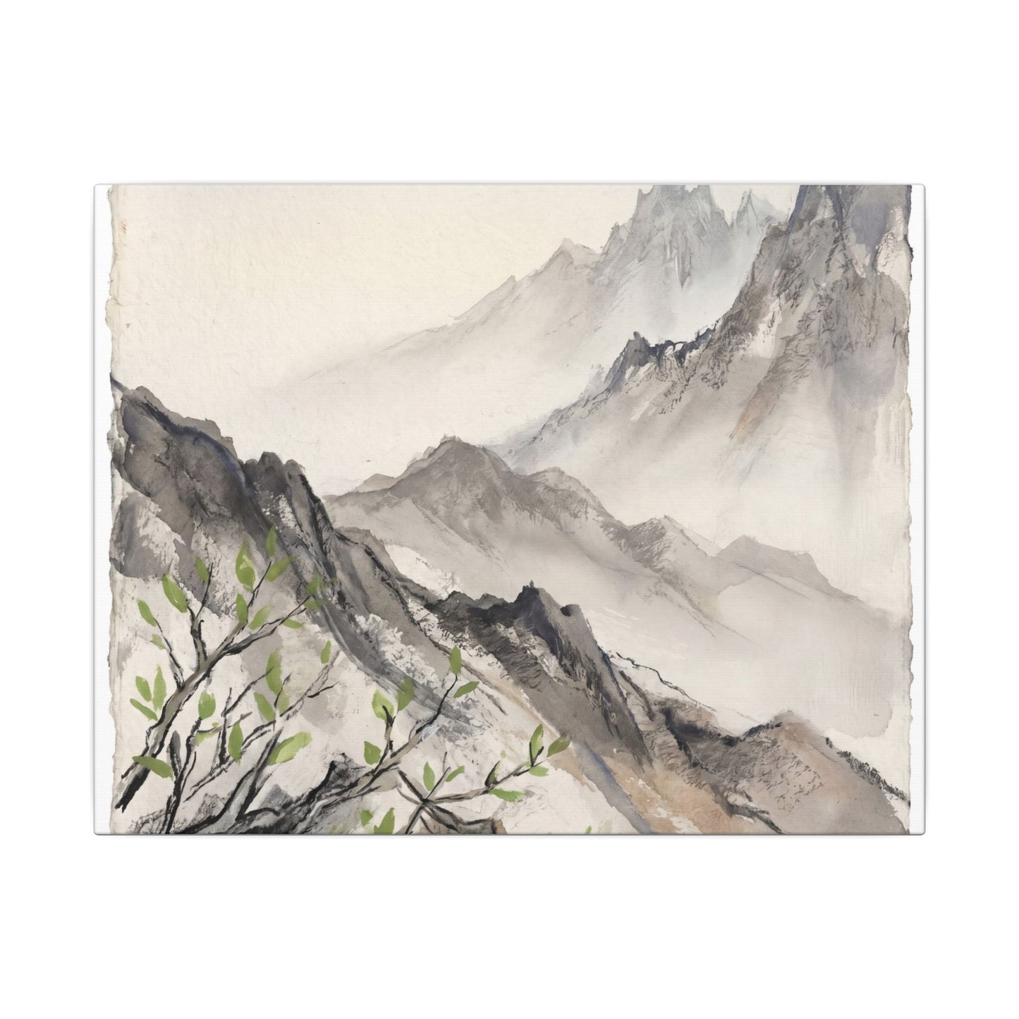 Spring Mountain Mist Texture Canvas Art | Warm Decor