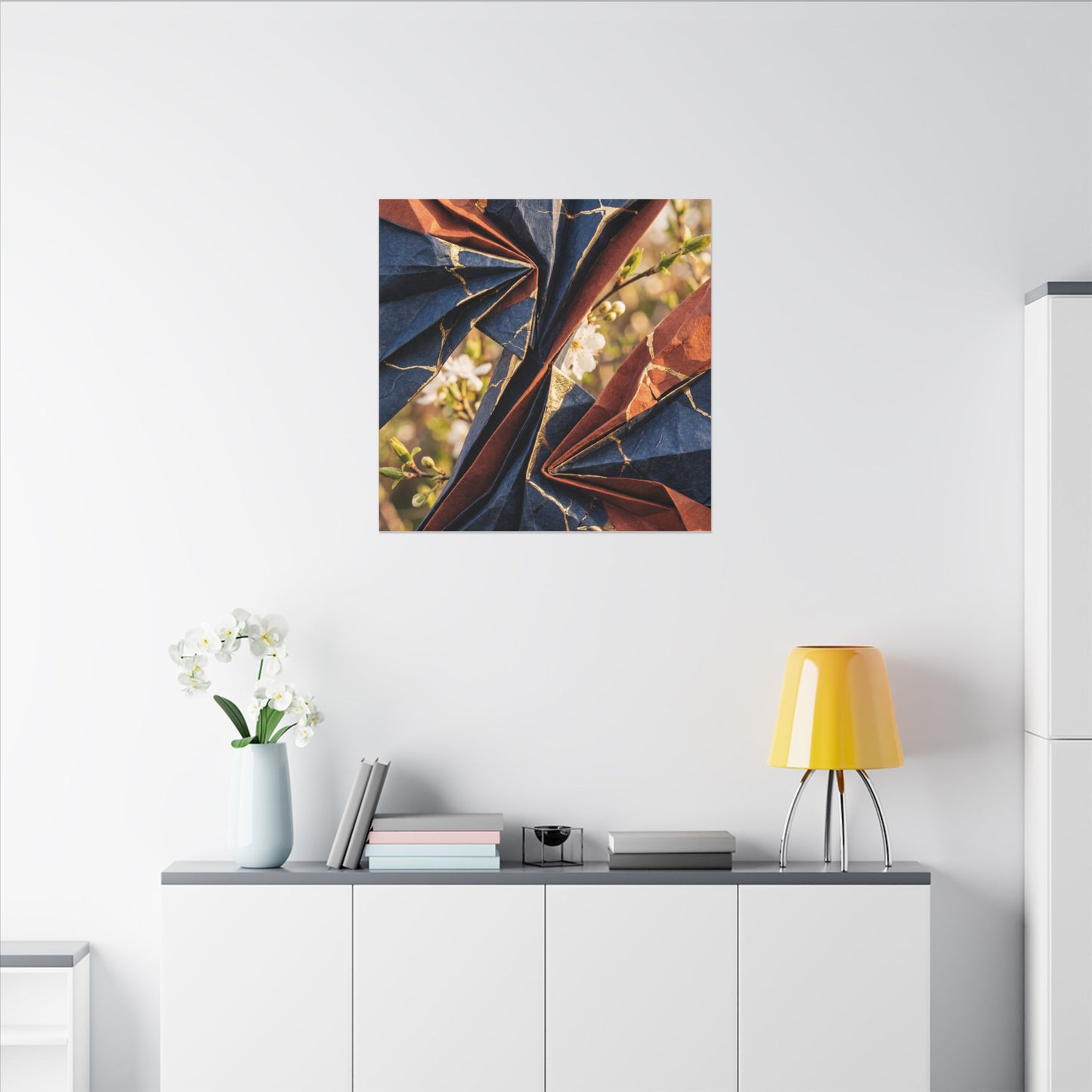 Spring Ceramic Bowl Watercolor Canvas Art | Warm Decor