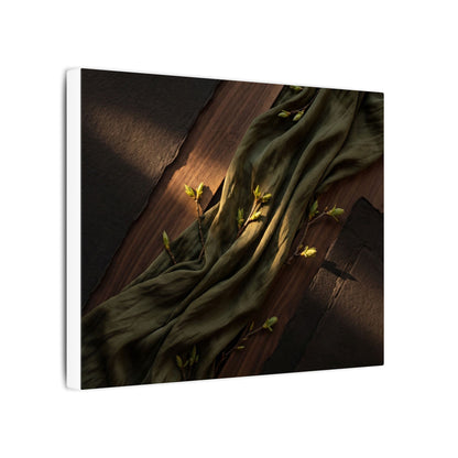 Silk Drape Canvas Art | Spring Dark Japandi Dark Texture Art
