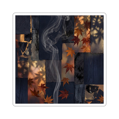 Dappled Incense Smoke Sticker - Dark Japandi Seijaku Art Print