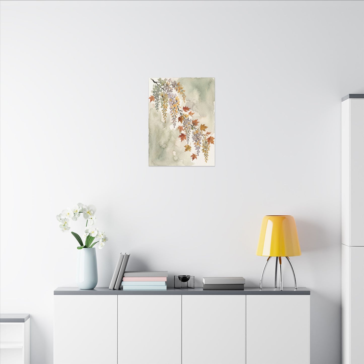 Ma Wisteria Canvas Art - Japandi Watercolor