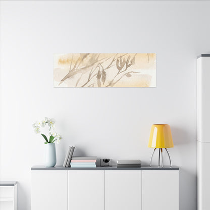 Shadow Play Winter Canvas Art | Japandi Warm Design