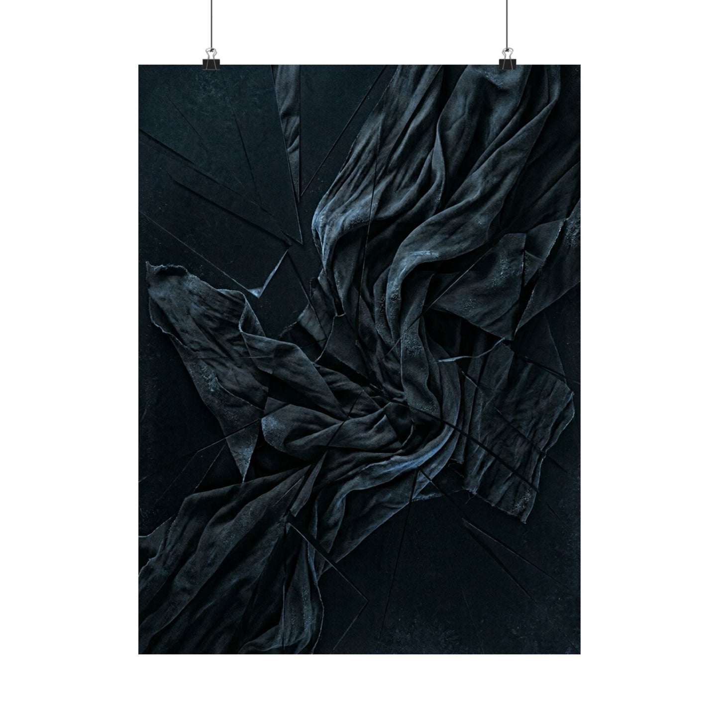 Silk Drape Wall Art Print | Winter Dark Japandi Moody Minimal Art