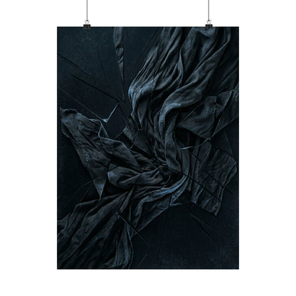 Silk Drape Wall Art Print | Winter Dark Japandi Moody Minimal Art
