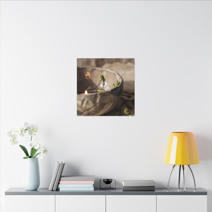Candlelight Ceramic Bowl Canvas Art - Japandi Ma