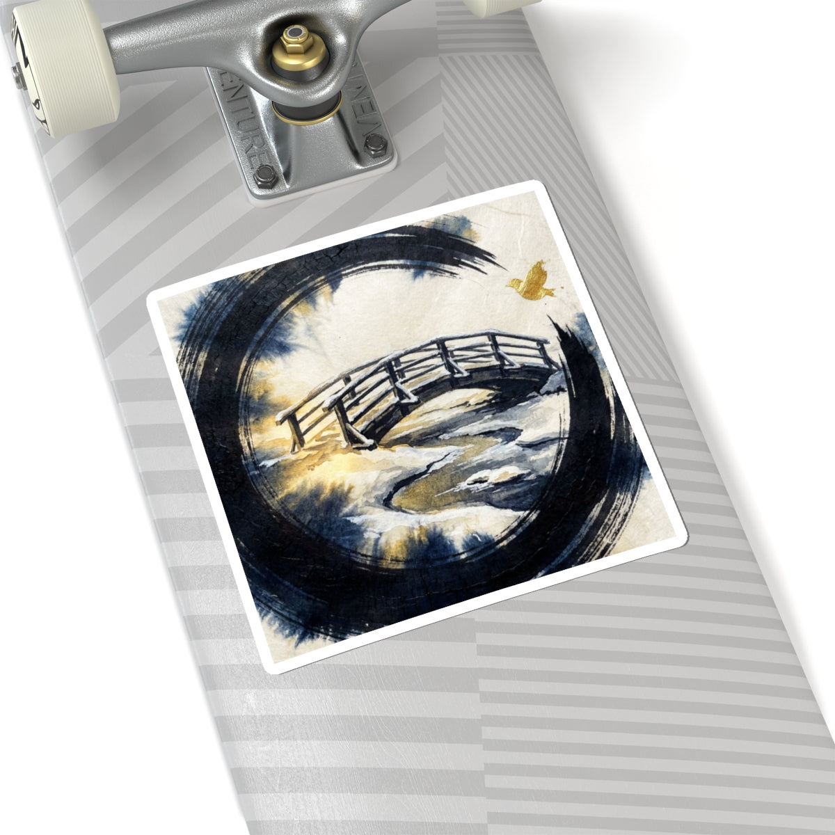 Golden Hour Wooden Bridge Sticker - Zen Datsuzoku