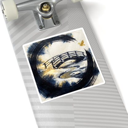 Golden Hour Wooden Bridge Sticker - Zen Datsuzoku