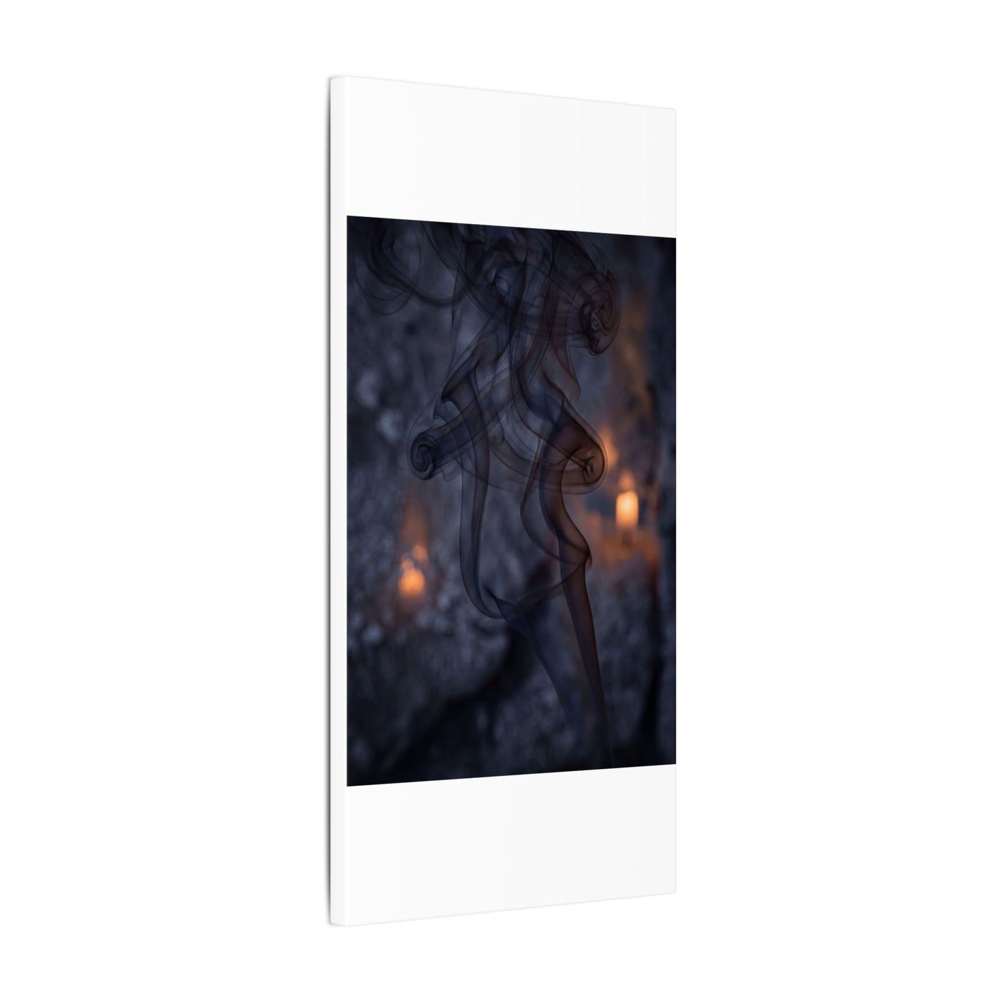 Incense Smoke Winter Canvas Art | Dark Japandi Sophisticated Design