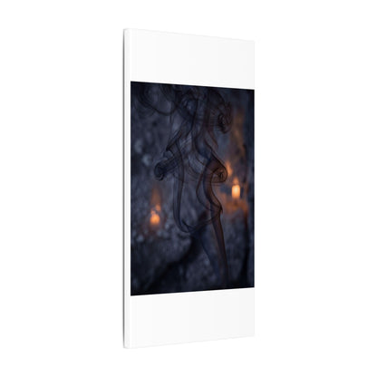 Incense Smoke Winter Canvas Art | Dark Japandi Sophisticated Design