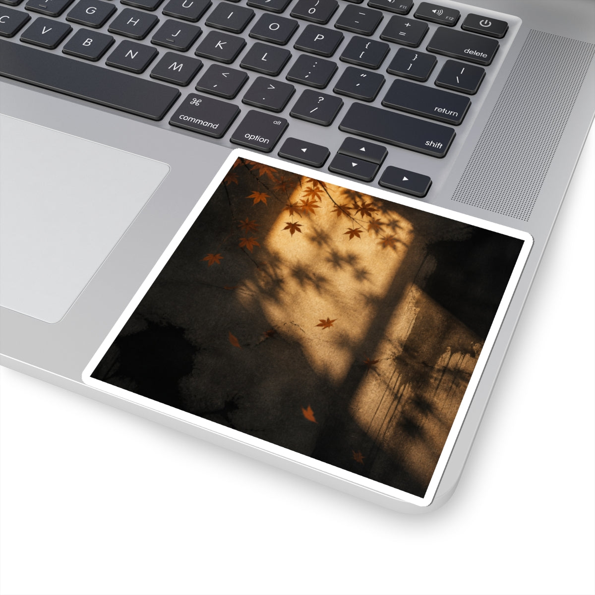 Sophisticated Shadow Play Sticker - Charcoal Ink Dark Japandi