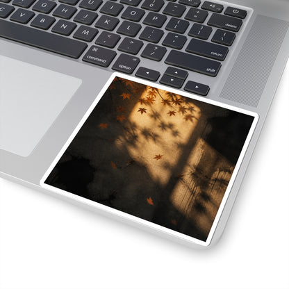 Sophisticated Shadow Play Sticker - Charcoal Ink Dark Japandi