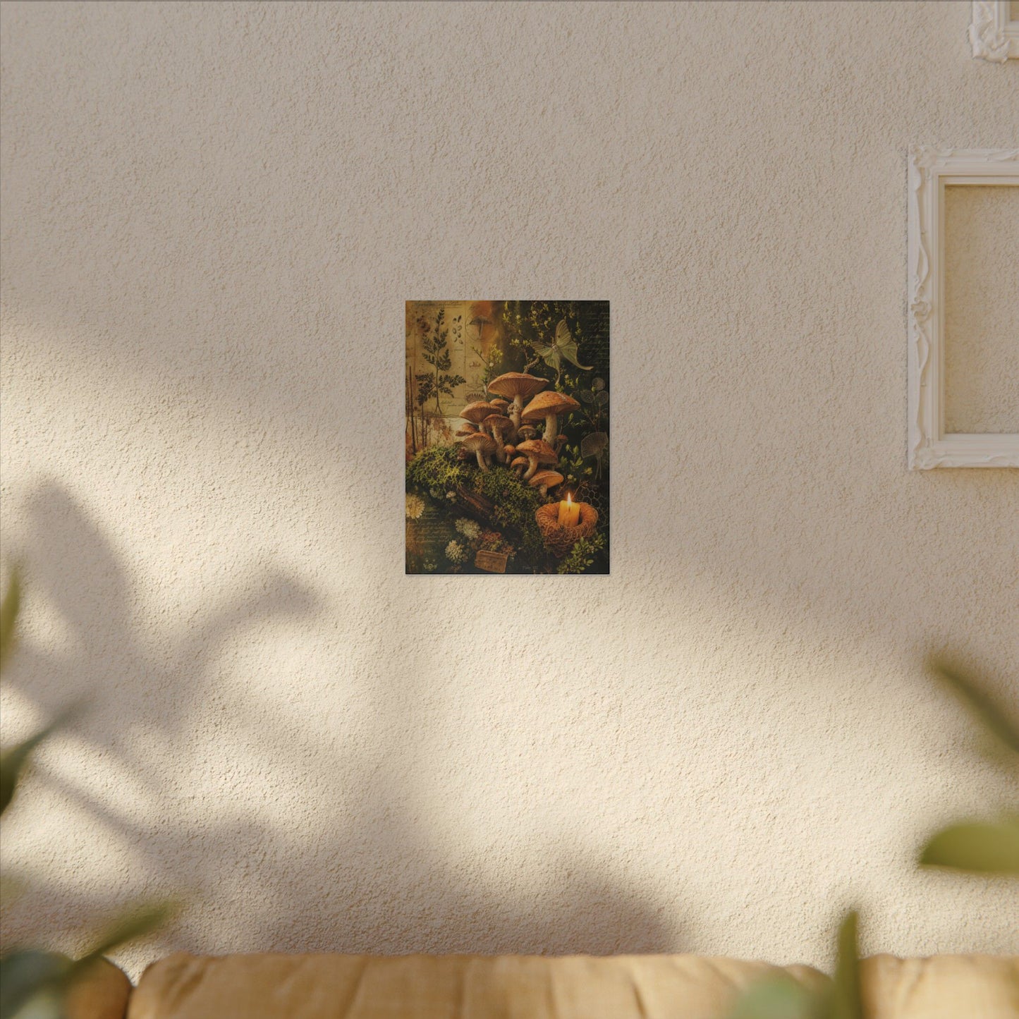 Spring Wild Mushrooms Herbarium Canvas Art | Earthy Decor
