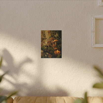 Spring Wild Mushrooms Herbarium Canvas Art | Earthy Decor