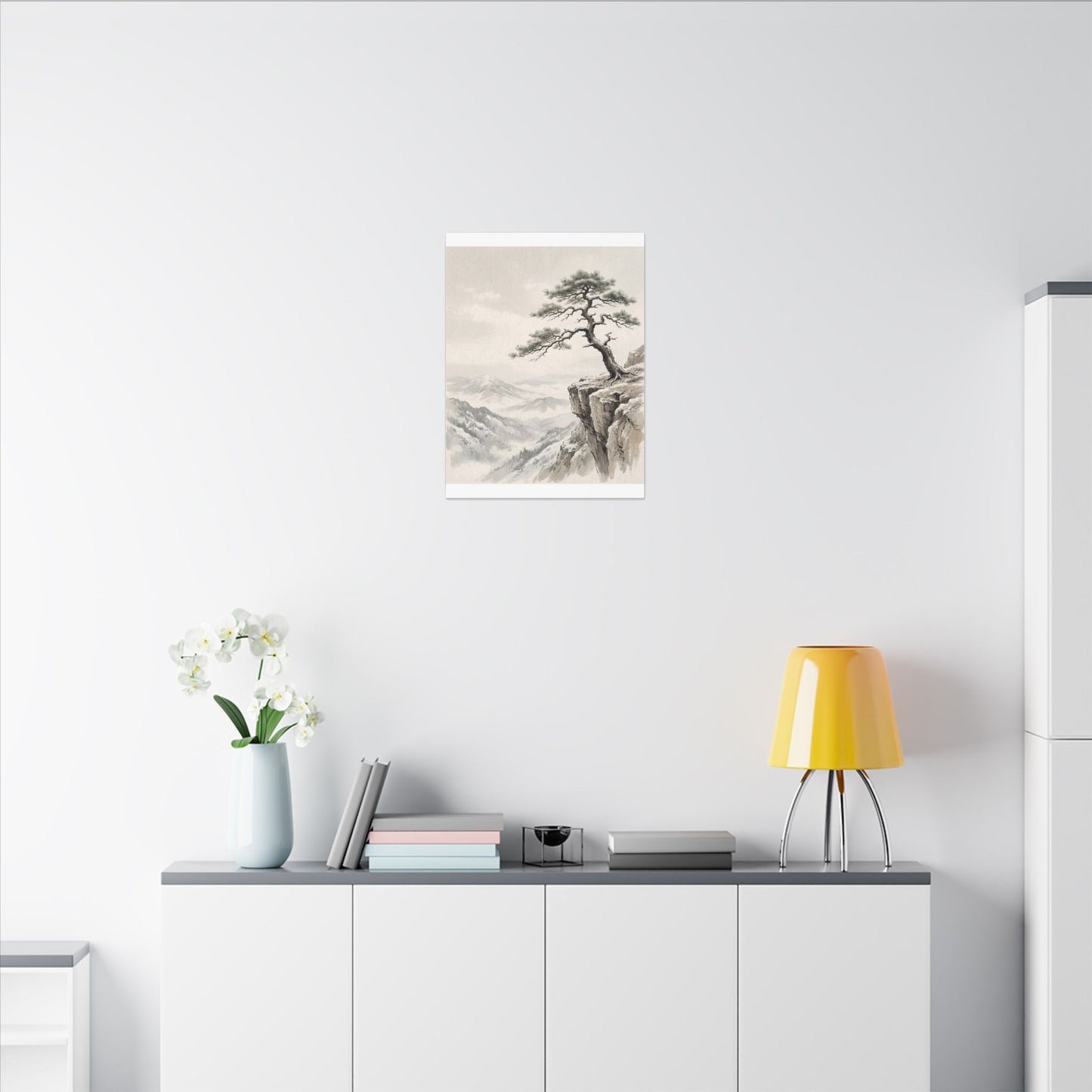 Seijaku Pine Tree Canvas Art - Japandi Japanese Pattern