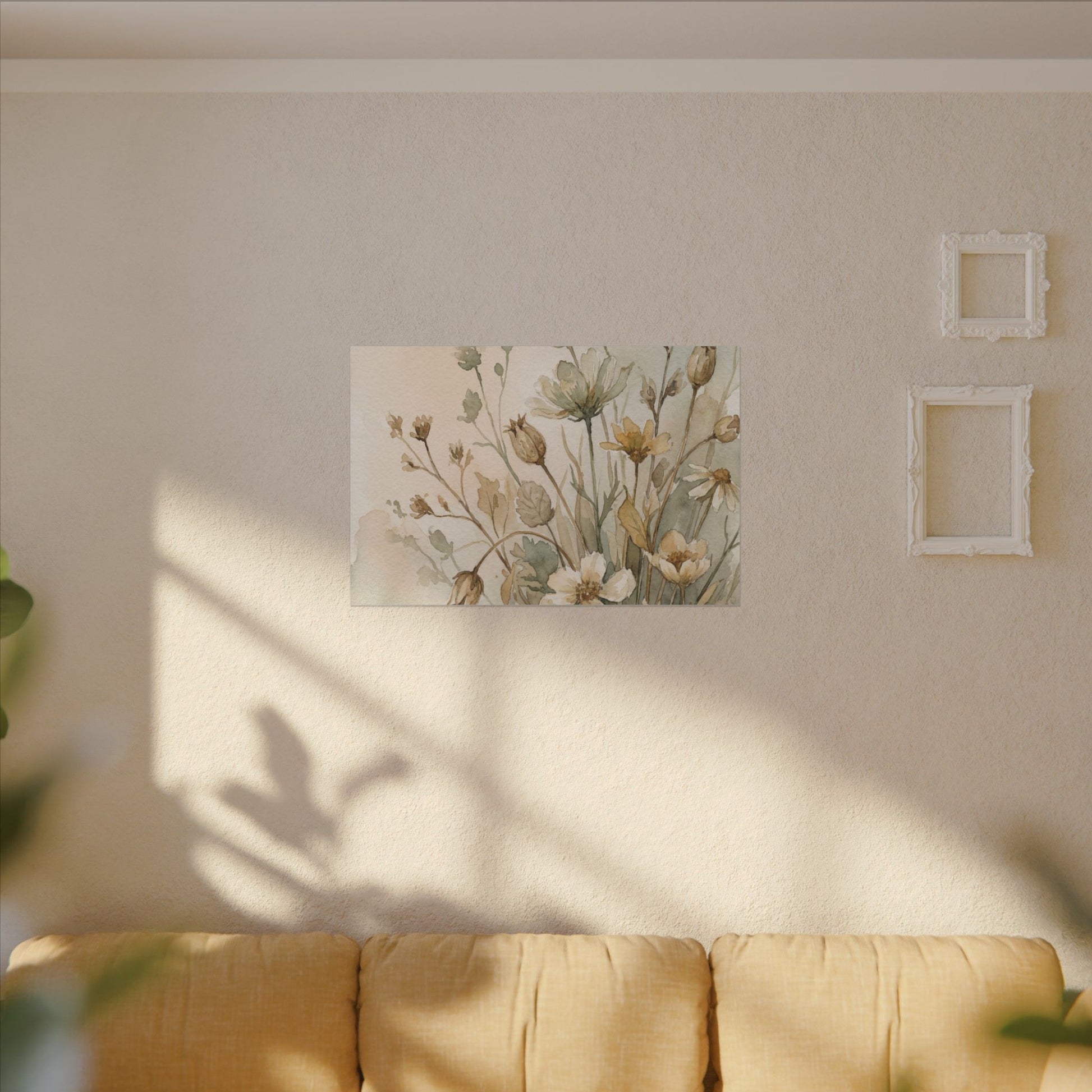 Summer Dried Flowers Watercolor Canvas Art | Elegant Decor Art Print