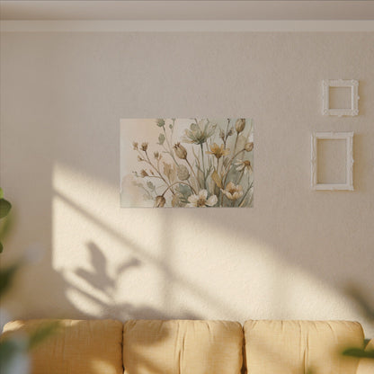 Summer Dried Flowers Watercolor Canvas Art | Elegant Decor Art Print