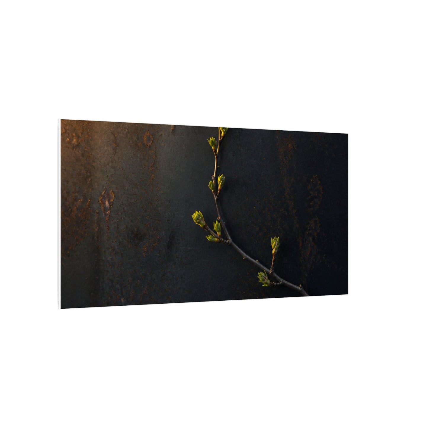 Dark Japandi Rust Patina in Golden Hour | Moody Minimal Canvas Art