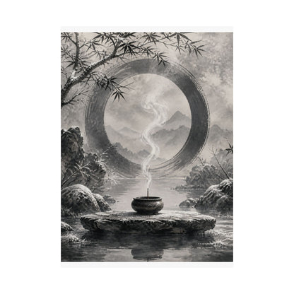 Dappled Incense Smoke Wall Art Print - Zen Seijaku