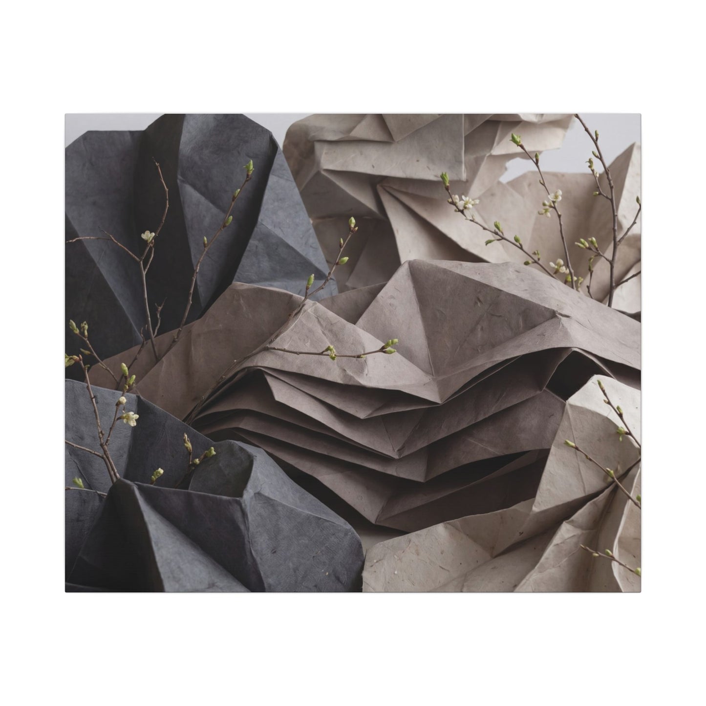 Neutral Paper Fold Canvas Art - Texture Japandi