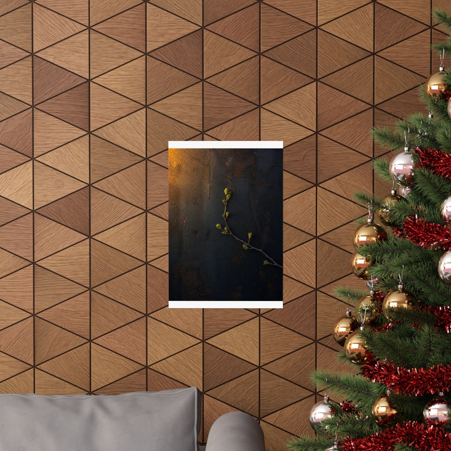 Bold Rust Patina Wall Art Print - Moody Minimal Dark Japandi