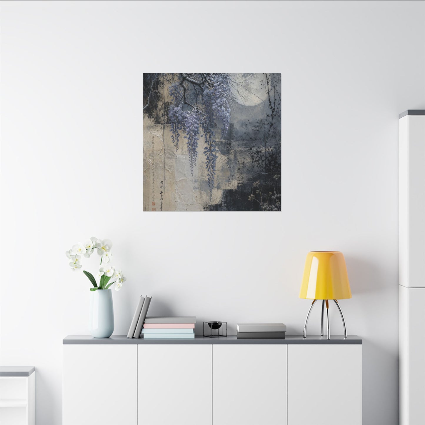 Winter Wisteria Texture Canvas Art | Elegant Decor