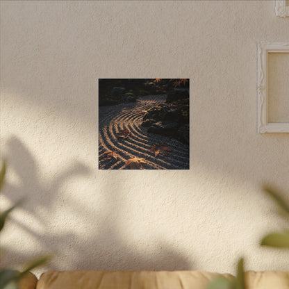 Rock Garden Moody Minimal Canvas Art | Bold Dark Japandi Art