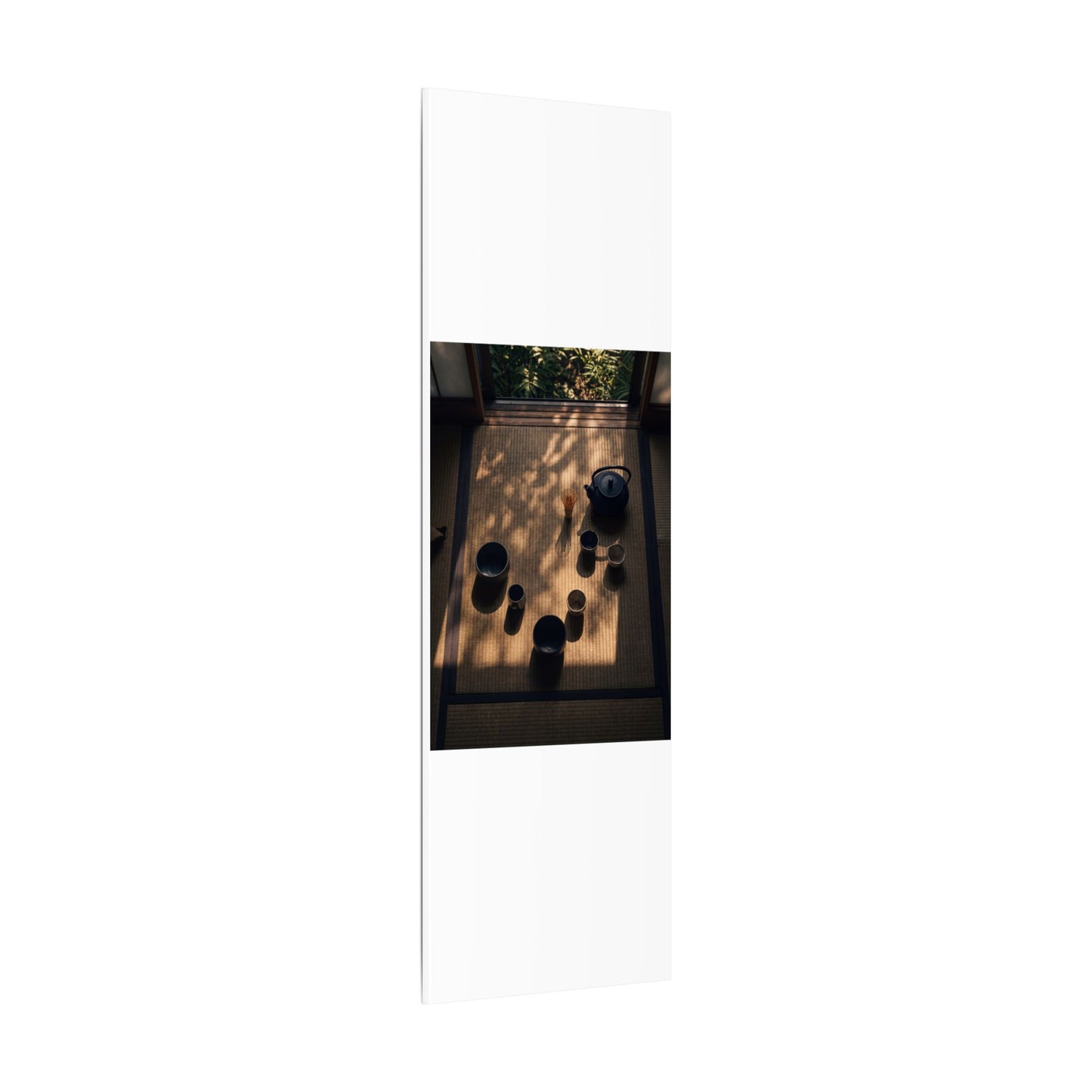 Shibui Tea Ceremony Canvas Art - Dark Japandi Shadow Zen