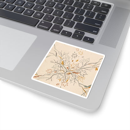 Shadow Play Sticker | Autumn Japandi Minimal Line Art